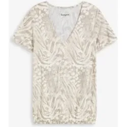 bonprix Shirt mit Gummibundbeige 48Damen