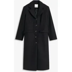 bonprix Mantel aus Wollimitat in Maxilängeschwarz 40Damen
