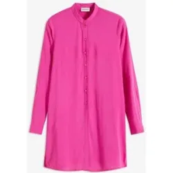 bonprix Longbluse gerade Passform, mit langem Arm, aus Viskose, mit Stehkragen