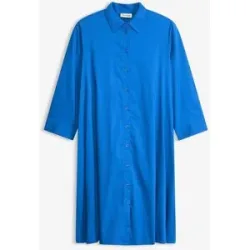 bonprix Hemdblusenkleid aus griffigem Popelineblau 42Damen