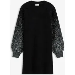 bonprix Strickkleid mit Glitzer-Effektschwarz 40Damen
