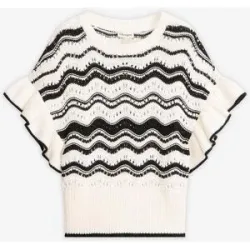 bonprix Strickshirt aus reiner Baumwolleweiß 52Damen