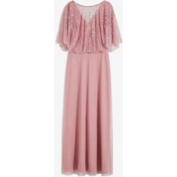 bonprix Maxikleid aus feinem Tüll mit Paillettenstickereipink 42Damen