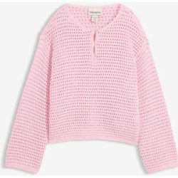 bonprix Boxy Ajour-Pullover aus reiner Baumwollerosa 36Damen