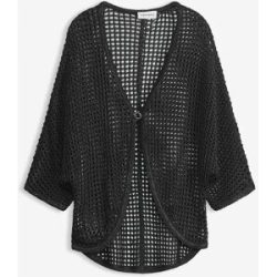 bonprix Ajour-Strickjackeschwarz 36Damen