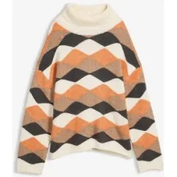 bonprix Rollkragenpullover mit Musterbeige 40Damen