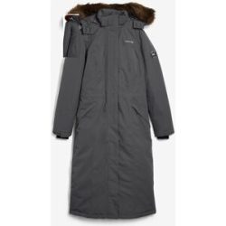 bonprix Wintermantel mit abnehmbarer Kapuze + Fellimitat, Daumenlöcher, Handy-Innentasche