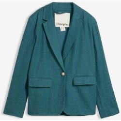 bonprix Blazer aus reinem Leinenpetrol 52Damen