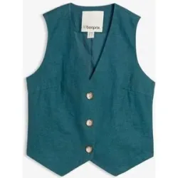 bonprix Weste aus reinem Leinenpetrol 54Damen