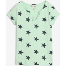 bonprix T-Shirt schmale Passform, Kurzarm-Design, mit Sternprint