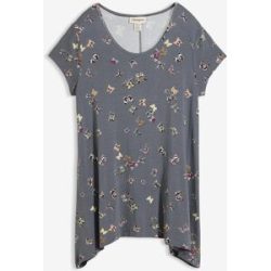 bonprix T-Shirt leicht ausgestellter Schnitt, verlängerte Saumseiten