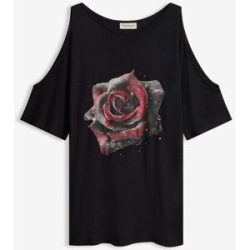 bonprix Cold-Shoulder-Shirt aus Viskoseschwarz 40Damen