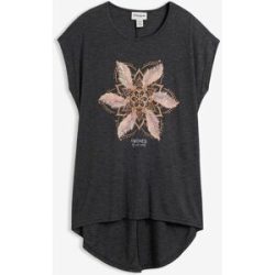 bonprix T-Shirt A-Linie, Kurzarm, aus Viskose und Polyester, mit Rundhalsausschnitt