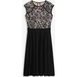 bonprix Midikleid mit Spitzeschwarz 32Damen