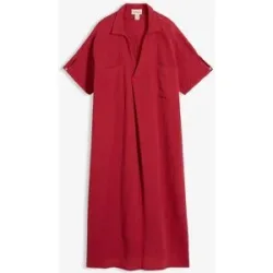 bonprix Kaftan-Kleid aus weichem Musselinrot 44Damen