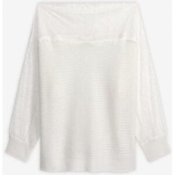 bonprix Sommer-Strickpullover mit Spitzeweiß 36Damen
