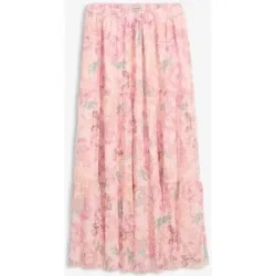 bonprix Maxirock aus softem Meshrosa 48Damen