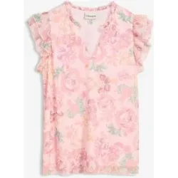 bonprix Shirtbluse aus softem Meshrosa 40Damen