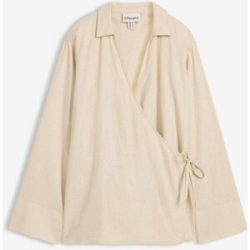 bonprix Wickelbluse aus Leinenmixbeige 44Damen