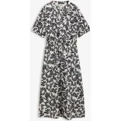 bonprix Weites Midikleid aus reiner Baumwolleweiß 48Damen
