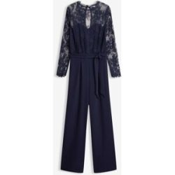 bonprix Jumpsuit mit Spitzeblau 36Damen