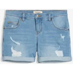 bonprix Jeansshorts Mid Waist mit Destroy- Effektenblau 40Damen