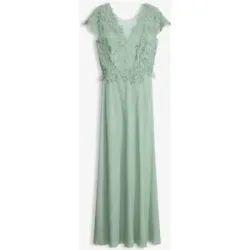bonprix Midikleid aus zartem Tüll mit Spitzegrün 44Damen