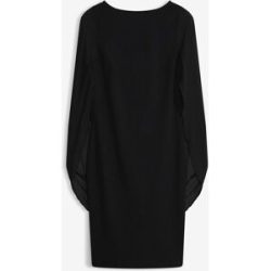 bonprix Cocktailkleid mit Chiffon-Ärmelschwarz 46Damen