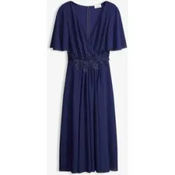 bonprix Cocktailkleid mit Spitzen-Applikationblau 42Damen