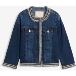bonprix Jeansjacke mit Fransenblau 42Damen