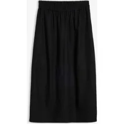 bonprix Midirock aus leichtem Leinen-Mixschwarz 48Damen
