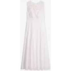 bonprix Abend-Maxikleid mit Spitzeweiß 46Damen