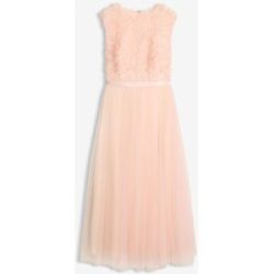 bonprix Abendkleid aus zartem Tüll mit Blumen-Detailsrosa 48Damen