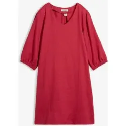 bonprix Kleid aus reinem Leinen, 3/4 Armrot 50Damen