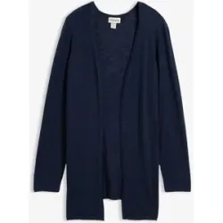 bonprix Strickjacke aus reiner leichter Baumwoll-Slub Qualitätblau 52Damen