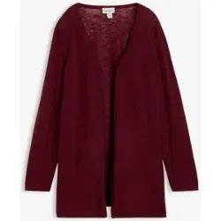 bonprix Strickjacke aus reiner leichter Baumwoll-Slub Qualitätrot 36Damen