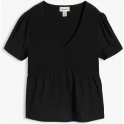 bonprix Shirt aus strukturiertem Crêpeschwarz 48Damen