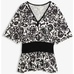 bonprix Blusenshirt mit tiefem Ausschnittschwarz 36Damen