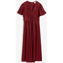 bonprix Midikleid aus schimmerndem Satinrot 42Damen