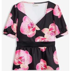 bonprix Shirt mit Peplumschwarz 48Damen