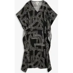 bonprix Kaftan-Kleid aus Viskose-Mixschwarz 38Damen