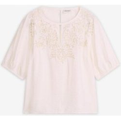 bonprix Tunikabluse mit Stickerei, leicht transparentweiß 50Damen