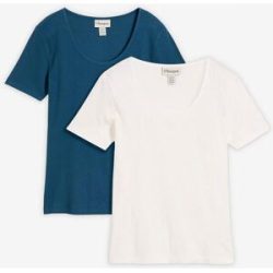 bonprix Rippshirt mit reiner Bio-Baumwolle (2er Pack)petrol 40Damen