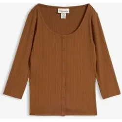 bonprix Shirt aus softem Modal-Mixbraun 52Damen
