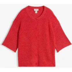 bonprix Lockere Strickjacke aus weichem Woll-Mixrot 52Damen
