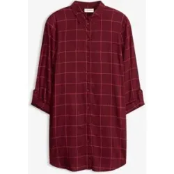 bonprix Karierte Longbluse mit Taschenrot 44Damen