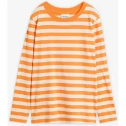 bonprix Streifenshirt aus reiner Bio-Baumwolleorange 48Damen
