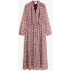 bonprix Chiffonkleid mit Kontrast-Pipingslila 46Damen
