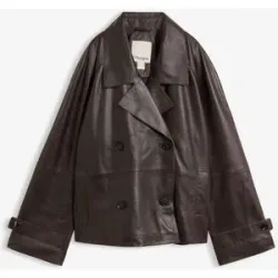 bonprix Cabanjacke aus Lammnappa-Lederbraun 54Damen