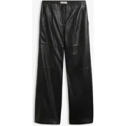 bonprix Lederhose mit Bundfaltenschwarz 50Damen